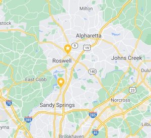 A map showing the location of reynolds springs, north carolina.