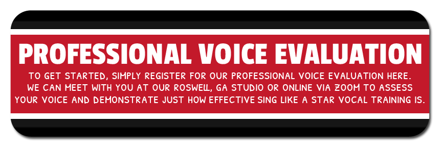 A sign that says professional voice evaluation.